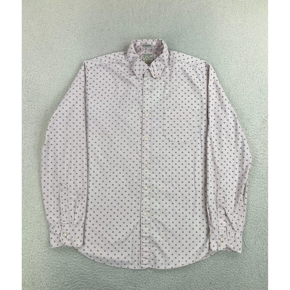 J.Crew Shirt Mens Large Pink Floral Secret Wash Stretch LS Button Up Casual